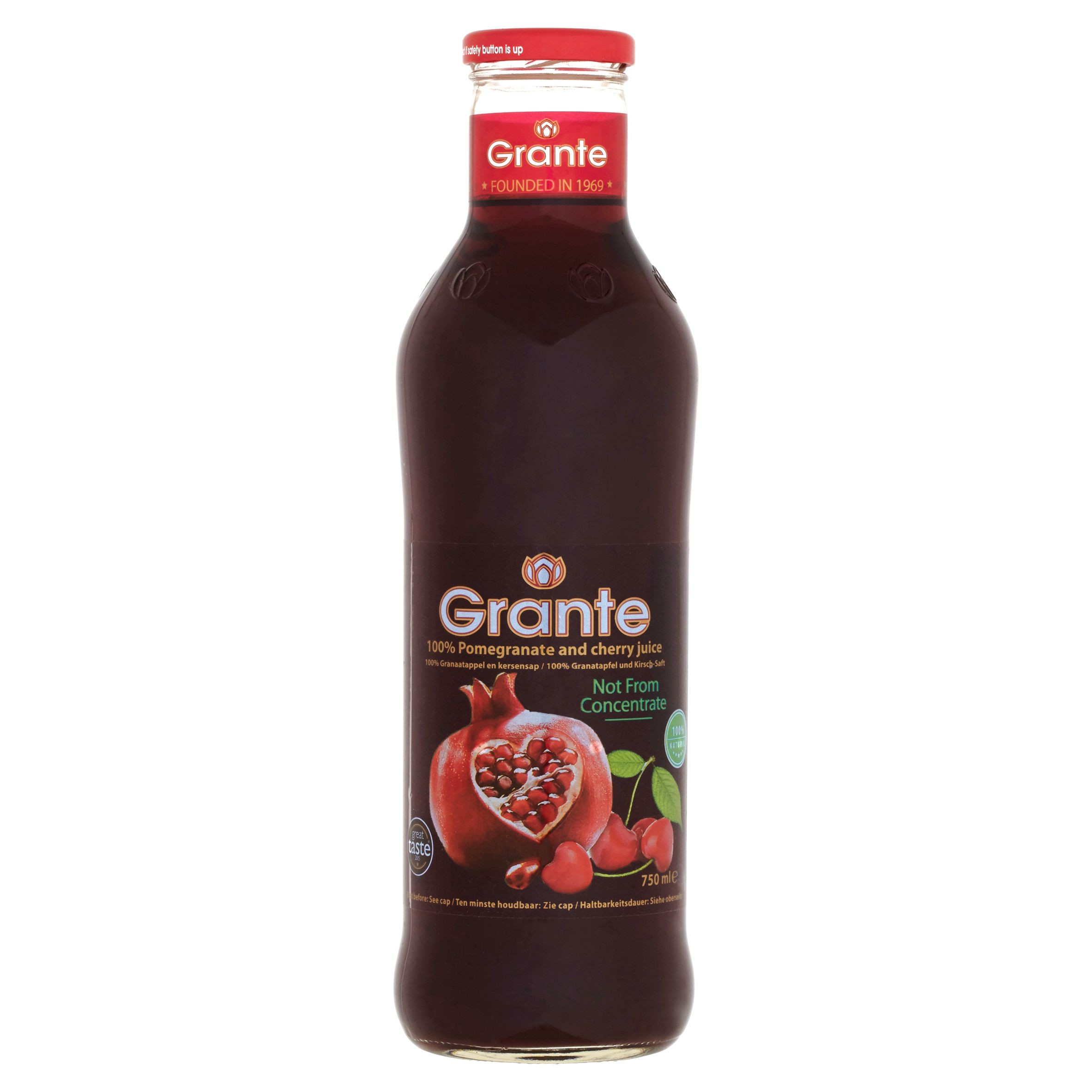 Grante 100% Ovocná šťáva z granátových jablek a třešní 750ml
