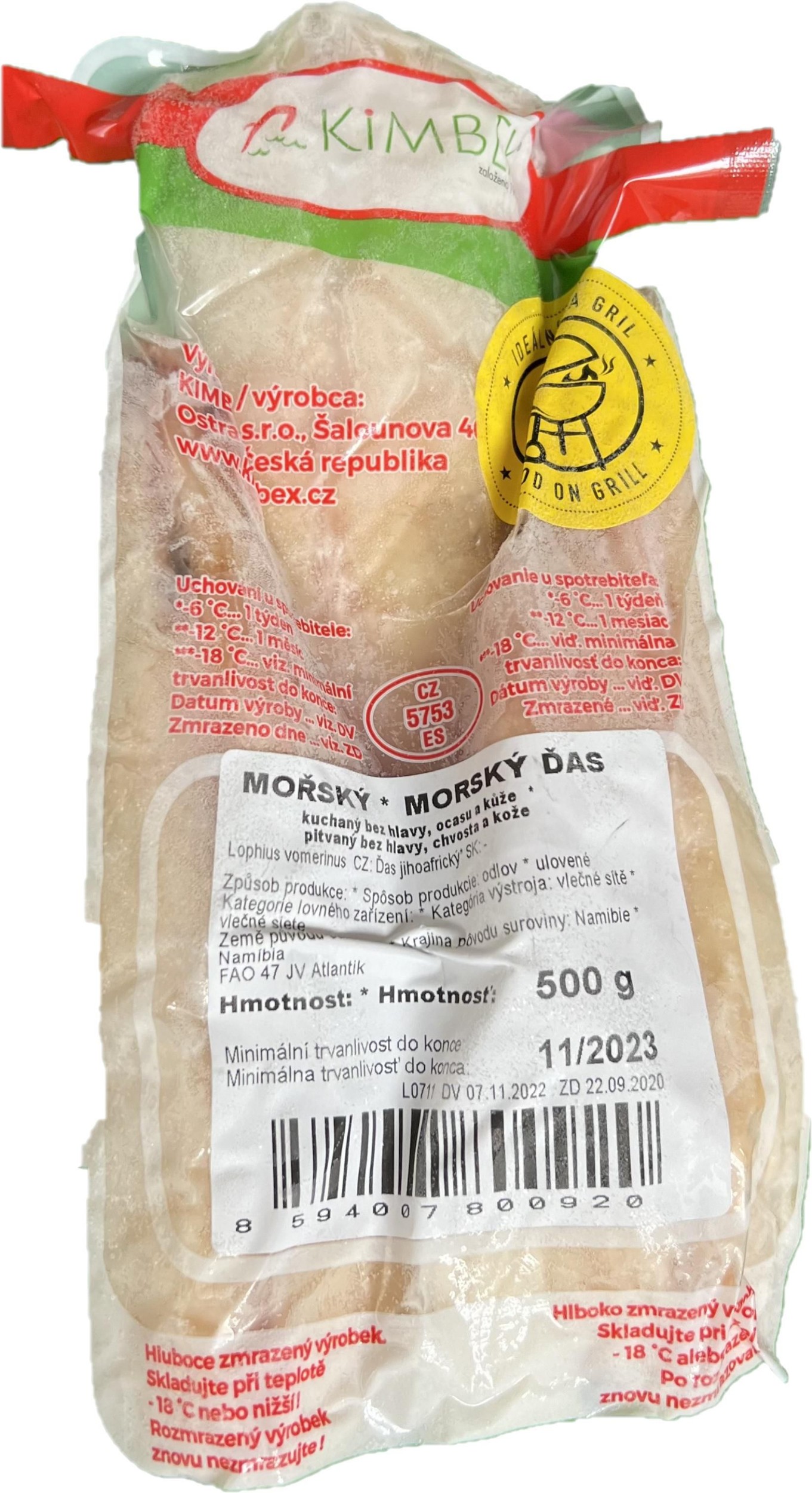 Kimbex Ďas jihoafrický kuchaný bez hlavy a kůže mražený 500g