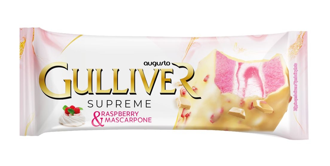 Augusto Gulliver Raspberry-Mascarpone  with Sauce in White Chocolate Stick 100 ml