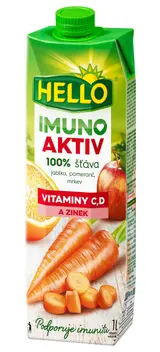 Hello 100% Imuno Aktiv mrkev, jablko, pomeranč 1 l