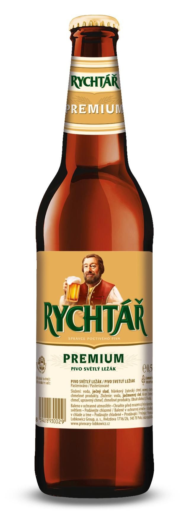 Rychtář Premium pivo světlý ležák 0,5 l