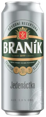 Braník Jedenáctka pivo ležák světlý plech 0,5 l
