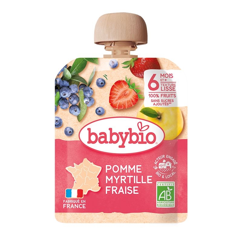 Babybio Jablko, borůvky, jahody 90 g