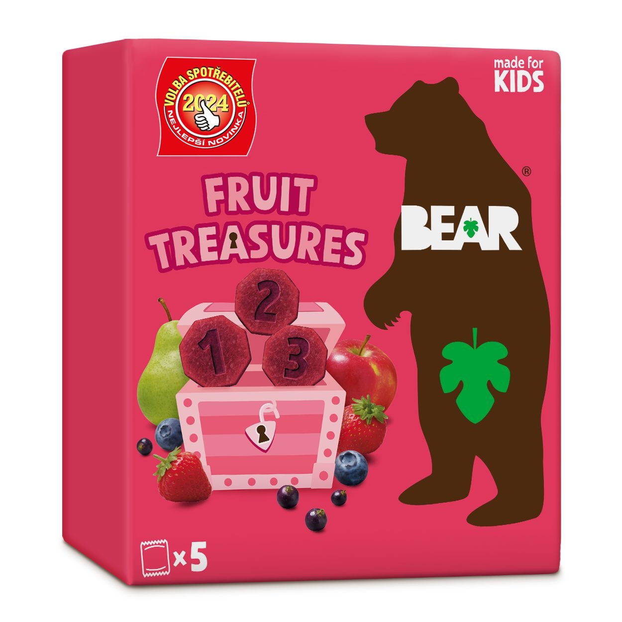 Bear Fruit Treasures Berry jahoda a borůvka 5x20g