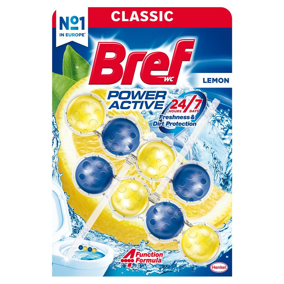 Bref Power Aktiv Lemon WC blok 2x50 g