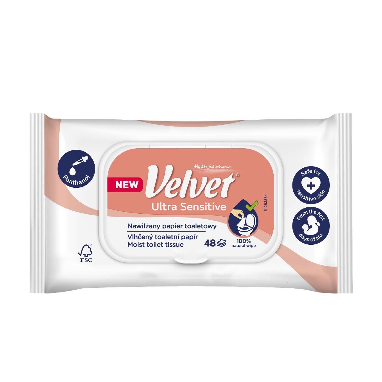 VELVET Vlhčený TP Ultra Sensitive 48 ks