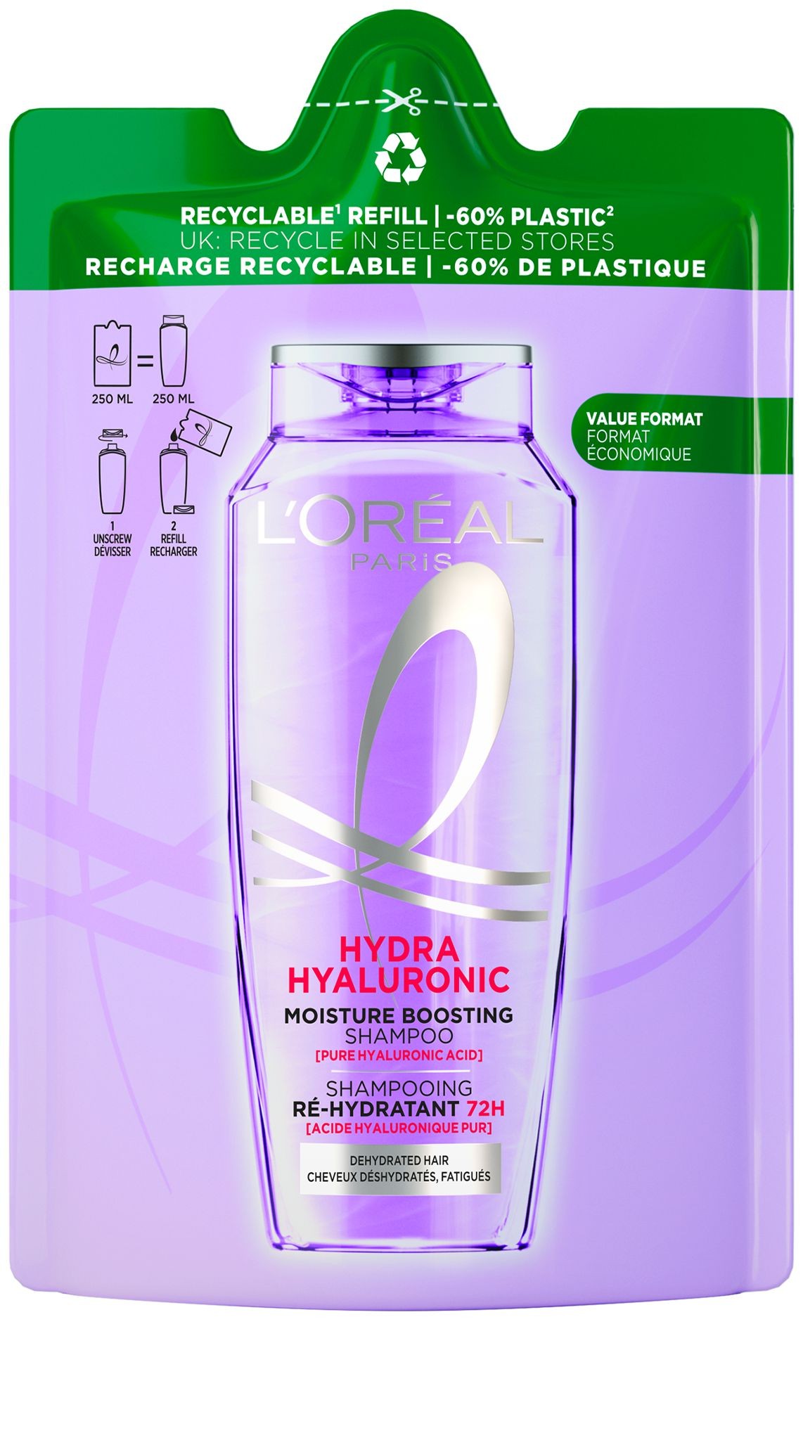 L'Oréal Paris Elseve Hyaluron Plump náhradní náplň 250 ml