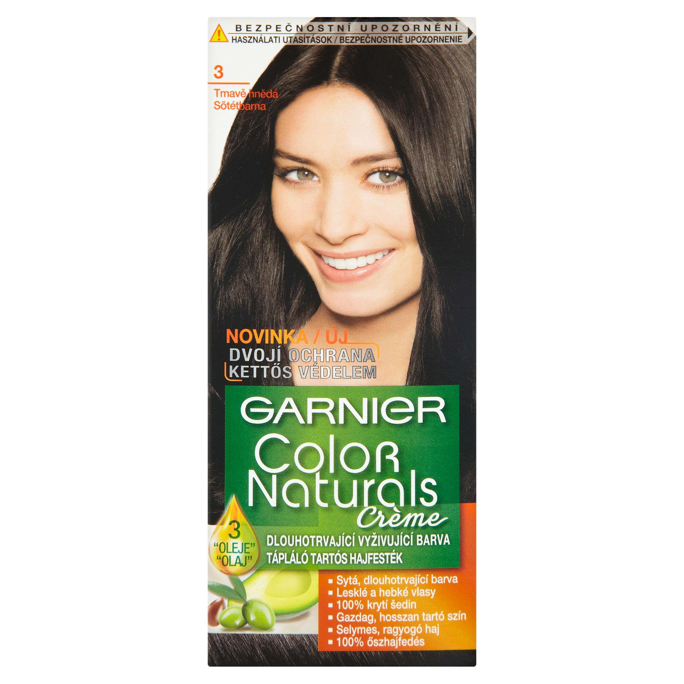 Garnier Color Naturals Crème dlouhotrvající vyživující barva tmavě hnědá 3 110 ml