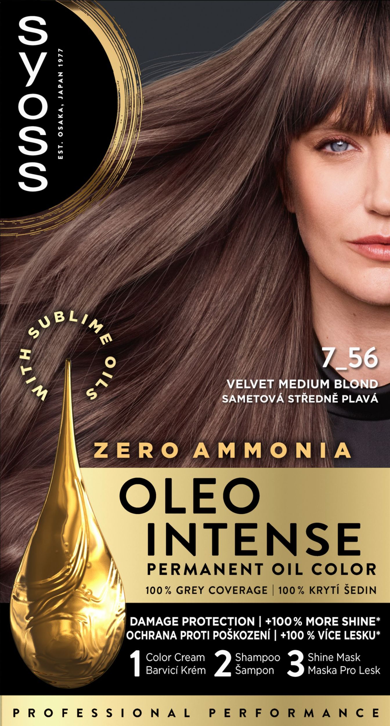 Syoss Oleo Intense Barva na vlasy popelavě středně plavý 7-56 1 ks
