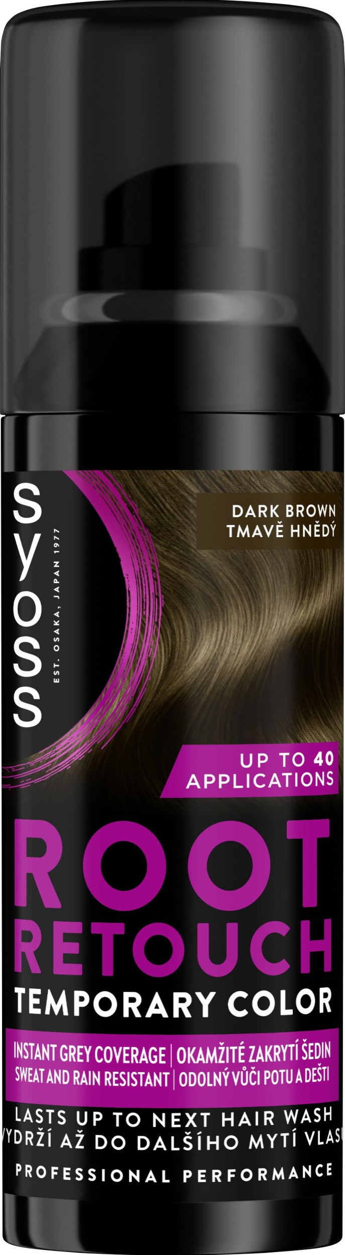 Syoss Root Retoucher Korektor odrostlých vlasů tmavě hnědý 120 ml