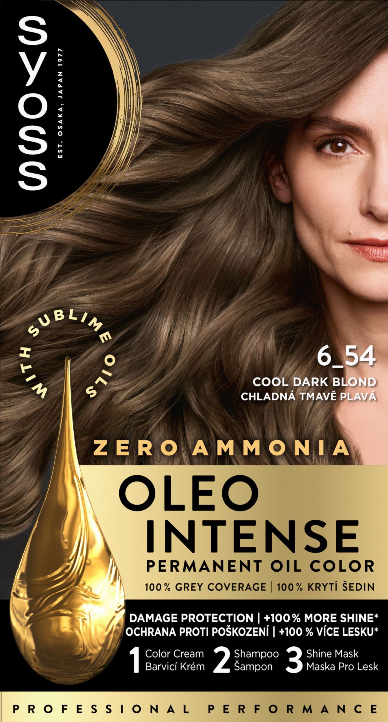 Syoss Oleo Intense Barva na vlasy popelavě tmavě plavý 6-54 1 ks