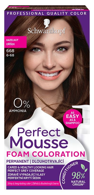 Schwarzkopf Perfect Mousse barva na vlasy oříšek 668 35 ml