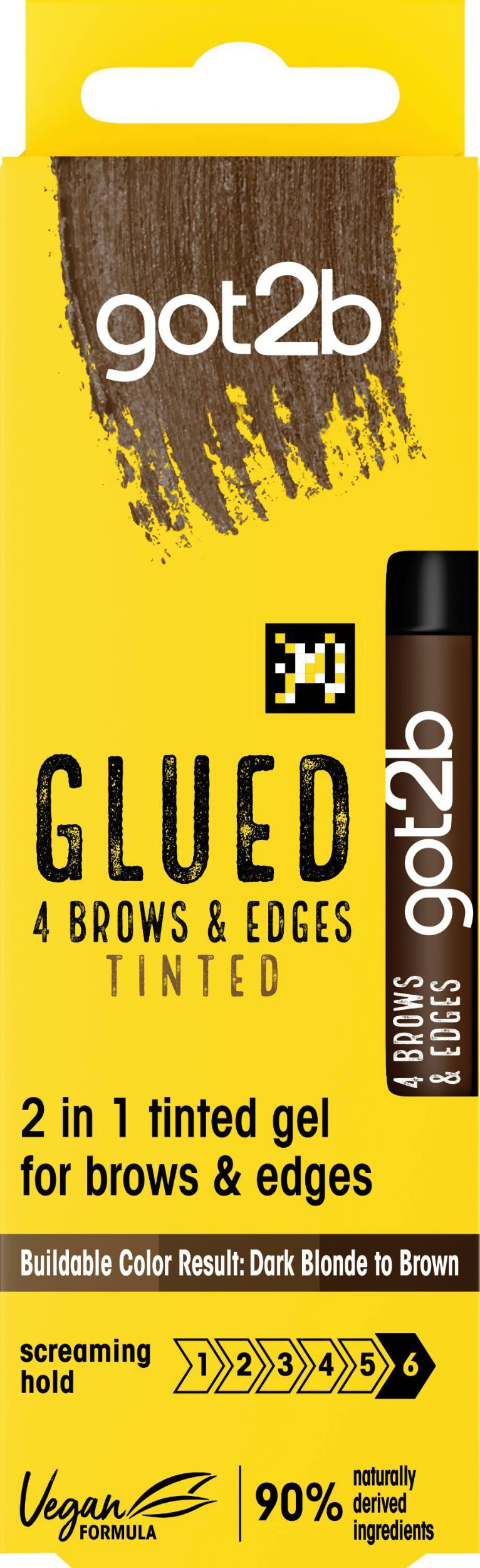got2b Glued 4 Brows & Edges Tinted barevný gel na obočí a baby vlásky 2 v 1 Hnědý 16ml