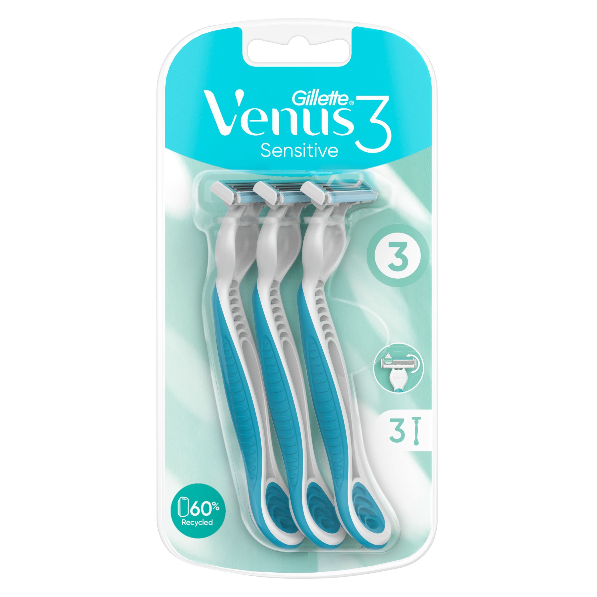 Venus 3 Sensitive Dámská pohotová holítka 3 ks
