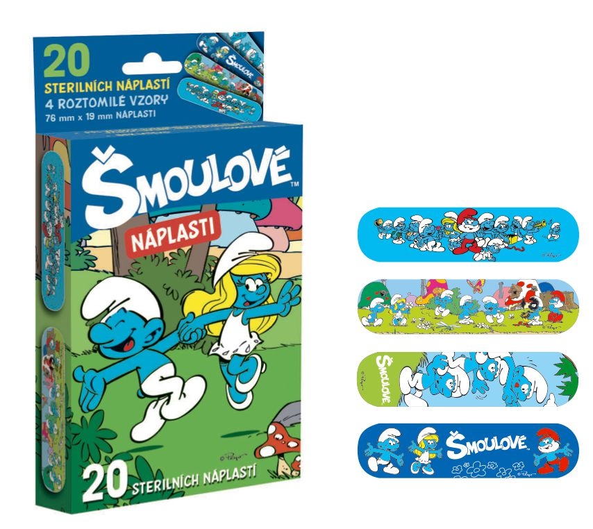 Vitalcare Šmoulové dětské sterilní náplasti 20ks