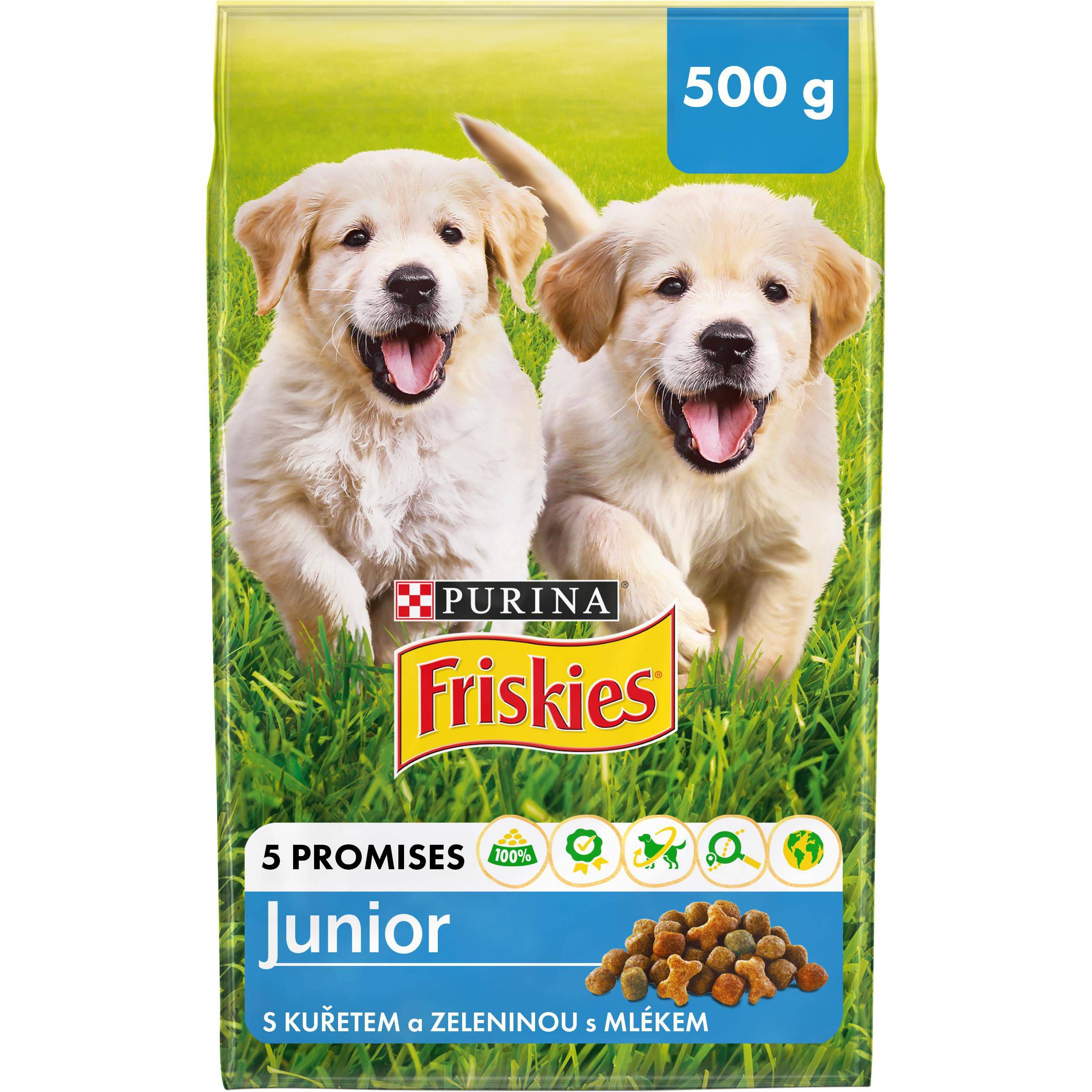 Friskies Pro štěňata s kuřetem, přidanýmmlékem a zeleninou 500 g