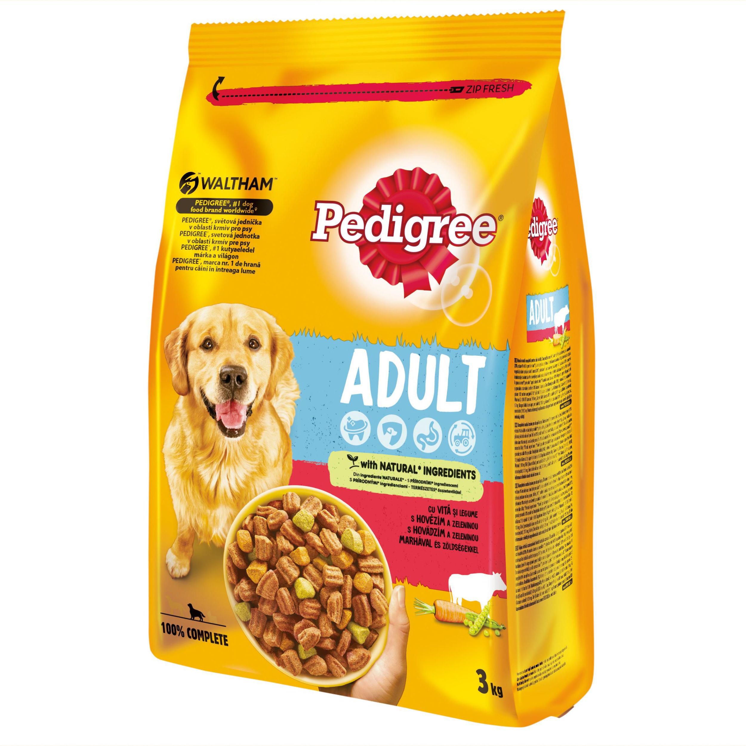 Pedigree granule Adult s hovězím a zeleninou 3 kg