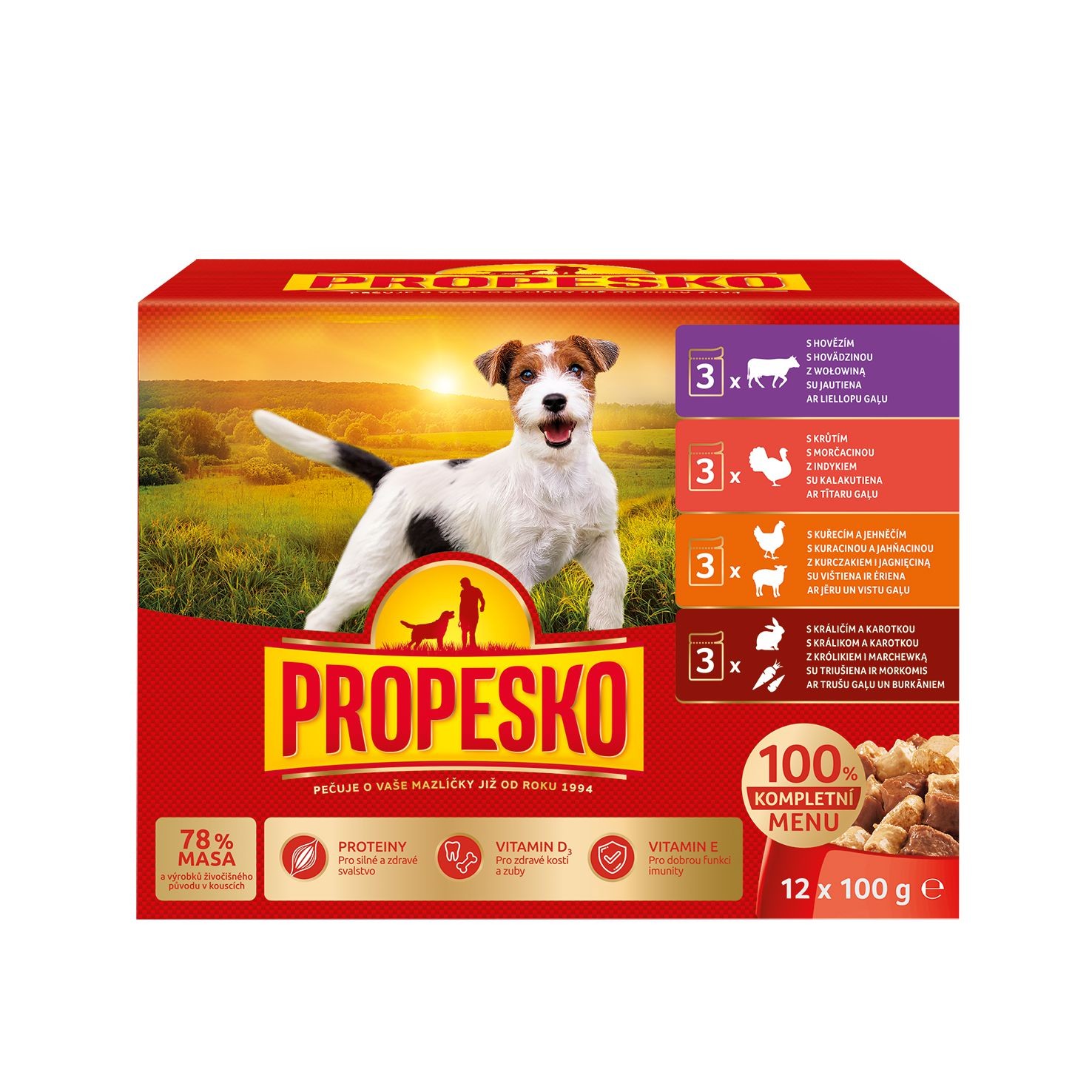 Propesko kapsa mix příchutí 12 x 100 g