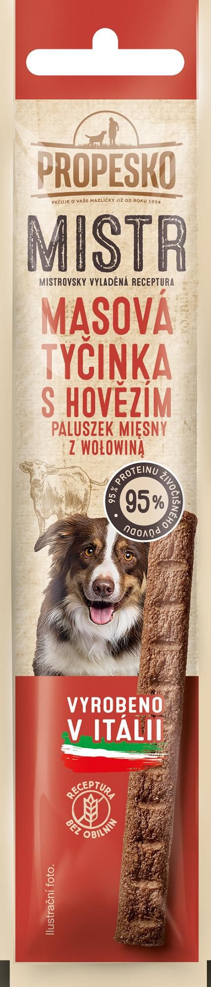 Propesko Mistr snack pes masové tyčinky hovězí 10g