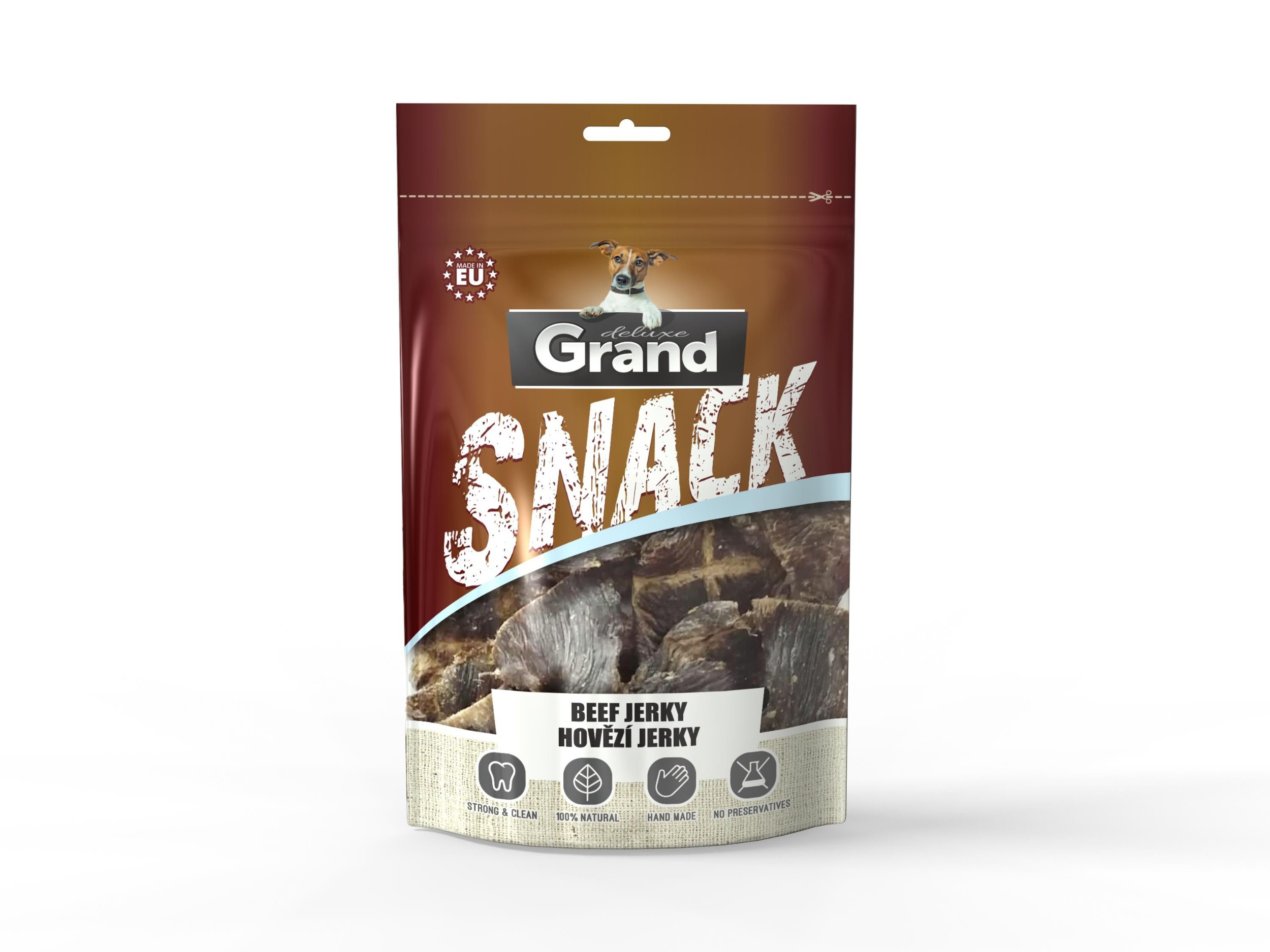 Grand Hovězí Jerky - pamlsek pro psy, sušené hovězí maso 100g