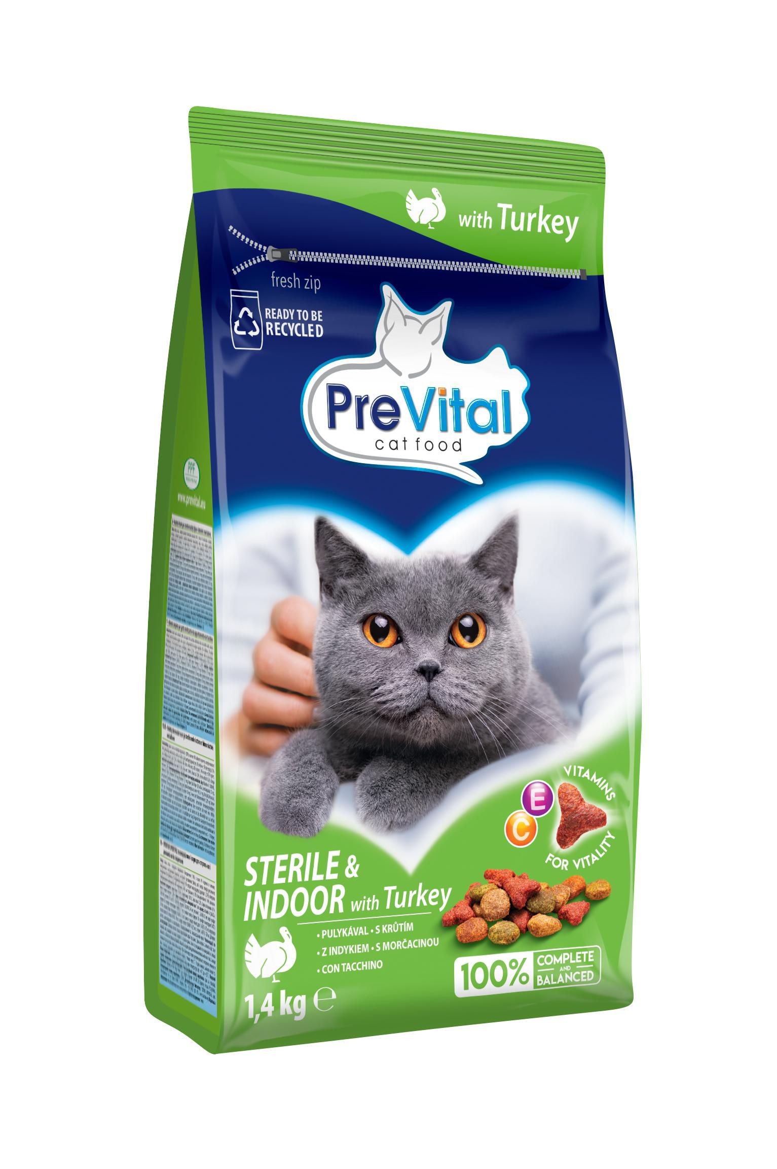 Prevital granule kočka Indoor krůtí 1,4kg
