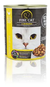 Fine Cat konzerva pro kočky s Drůbežím 830g