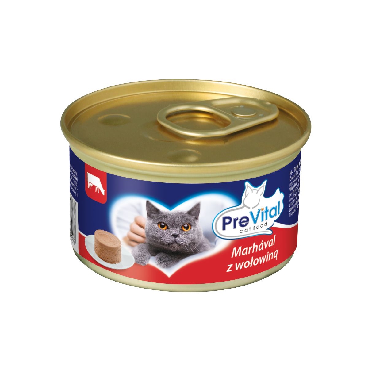 Prevital konzerva pro kočku s hovězím masem 85g