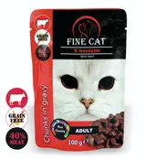 Fine Cat kapsička Grain-free Adult Hovězí v omáčce 100g
