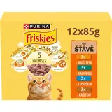 Purina Friskies Multibalení s kuřetem, s lososem, s kachnou a s krůtou ve šťávě 12 x 85 g