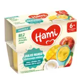 Hami Ovocný příkrm Jablko, mango s kokosovým mlékem 4x95g