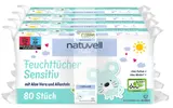 Natuvell Dětské vlhčené ubrousky sensitive 4x80ks