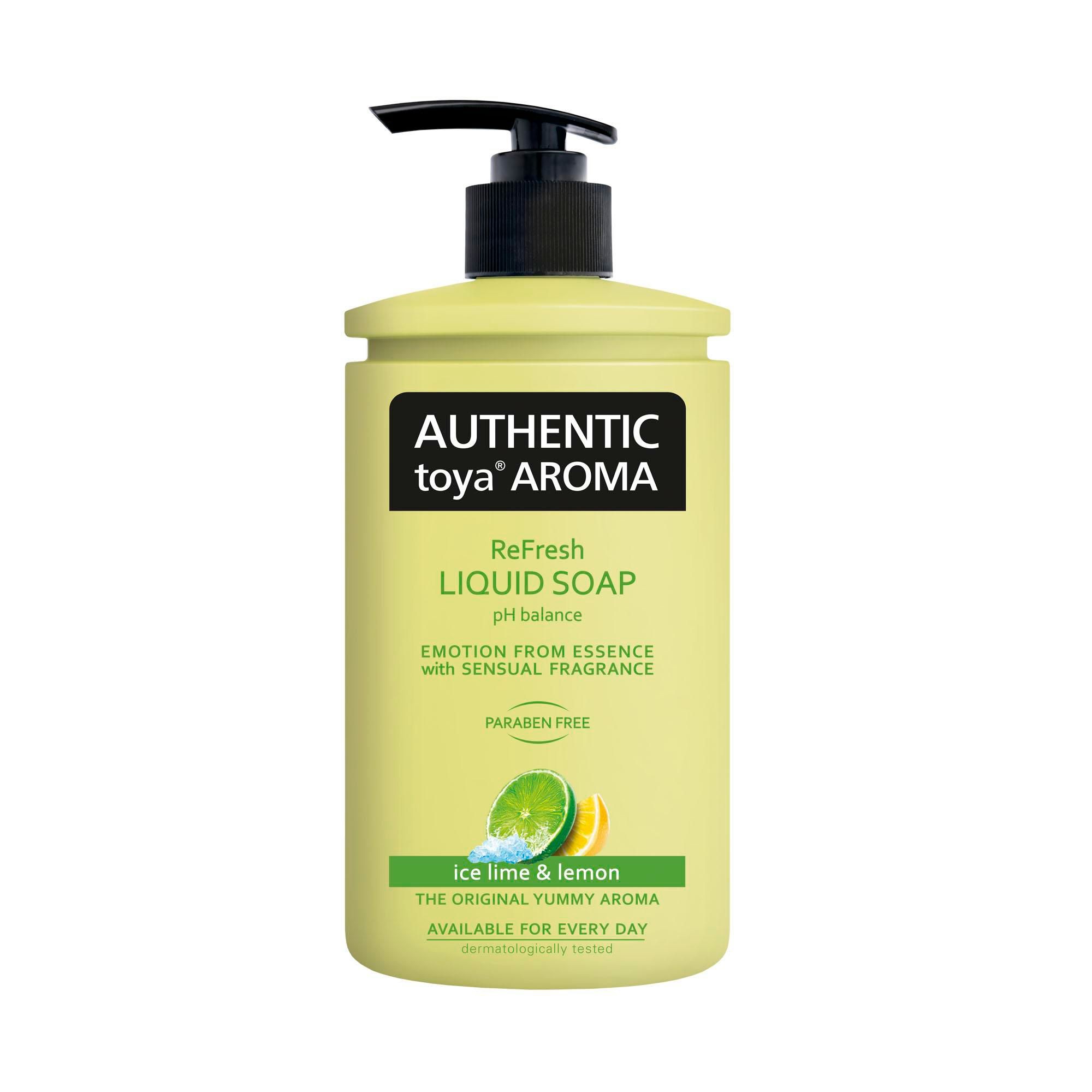 AUTHENTIC toya AROMA tekuté mýdlo s dávkovačem 400ml ice lime & lemon