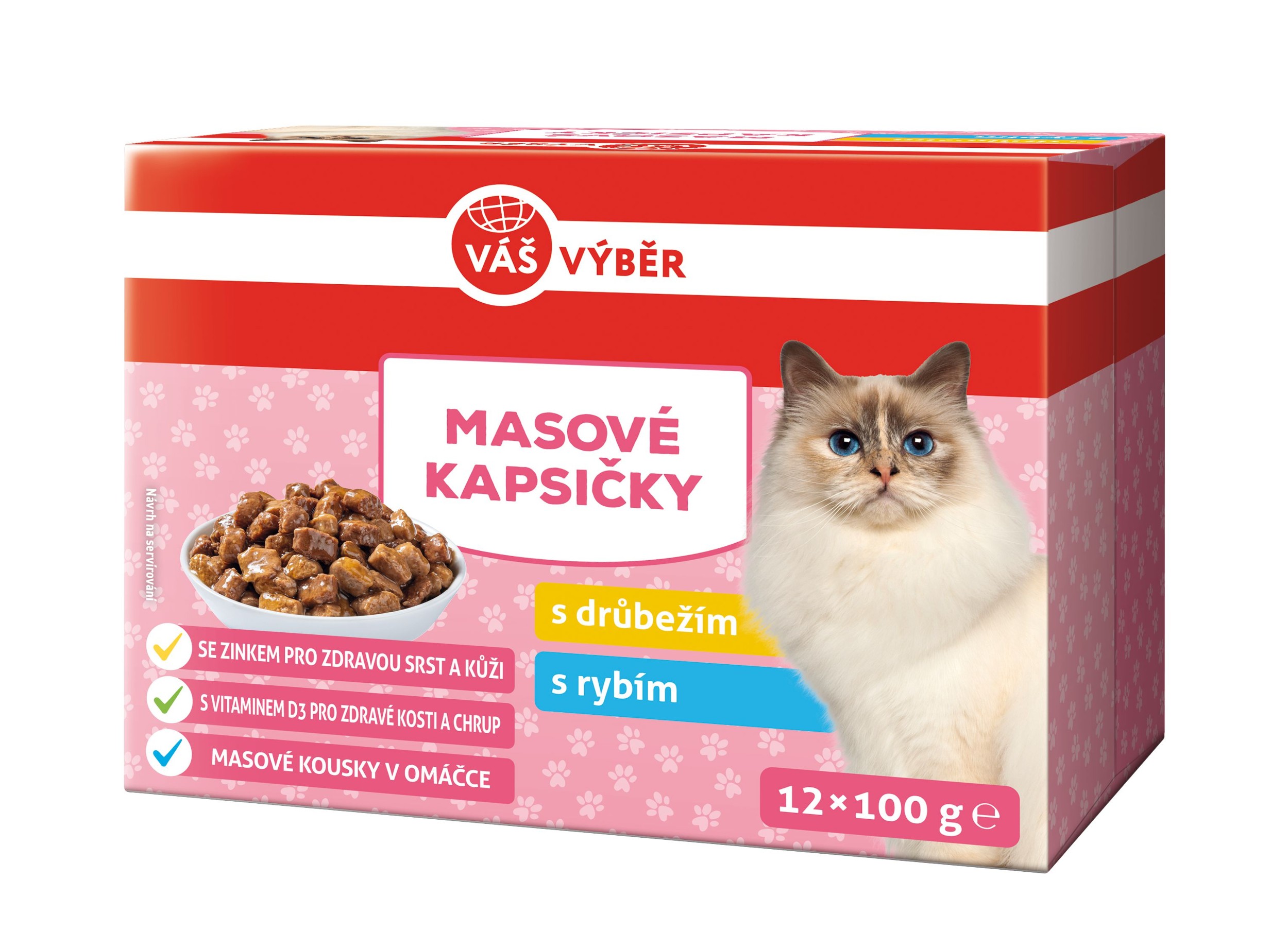 Váš výběr kapsa drůbeží, ryba omáčka 12x100g