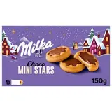 Milka Choco Mini Stars sušenky s mléčnou náplní a čokoládou z alpského mléka 150 g