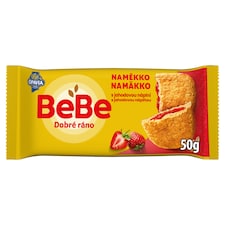 Opavia BeBe Dobré ráno s jahodovou náplní sušenky s 5 celozrnnými cereáliemi balení 50 g