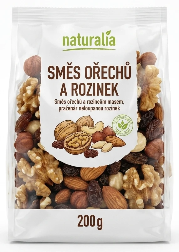 Směs ořechů a rozinek Naturalia