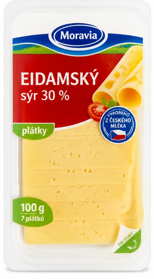 Eidamský sýr 30% plátky