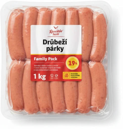 Drůbeží párky Řezníkův talíř