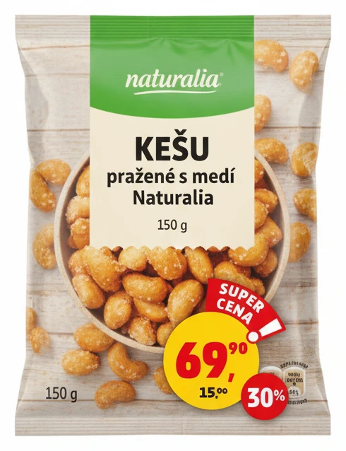 Kešu pražené s medem a solí Naturalia