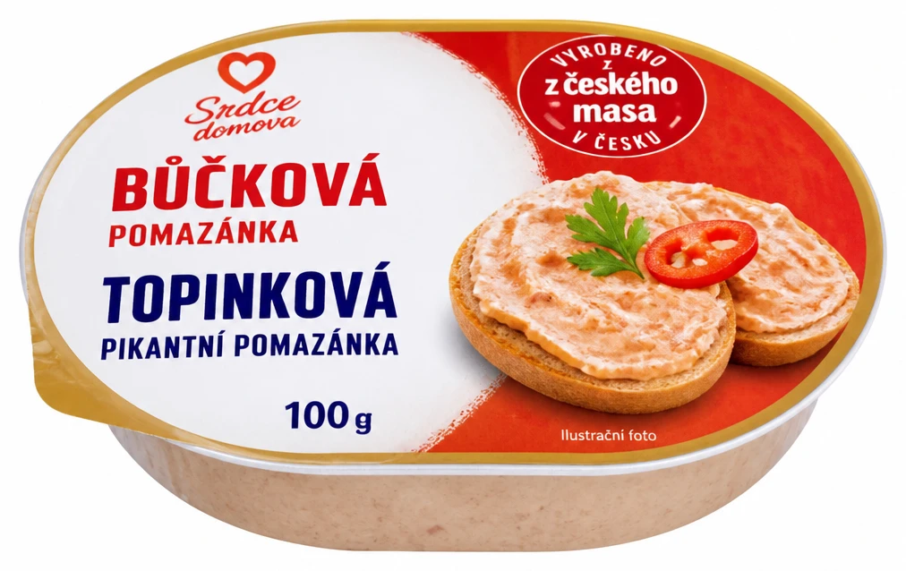 Srdce domova Bůčková pomazánka, Topinková pikantní pomazánka