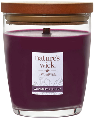Wood Wick Wildberry & Jasmine Vonná svíčka ve skle střední