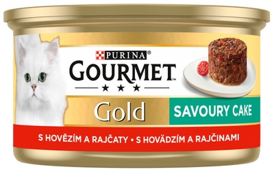 Gourmet Gold Savoury Cake konzerva pro kočky, hovězí