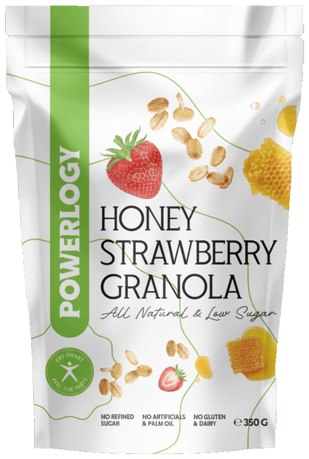 Powerlogy Granola med a jahody