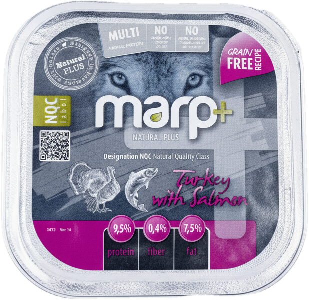 Marp Natural Plus vanička pro psy krůtí s lososem