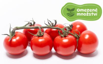 Čerstvě utrženo – Rajčata koktejlová cherry (zn. Oliver), střapec