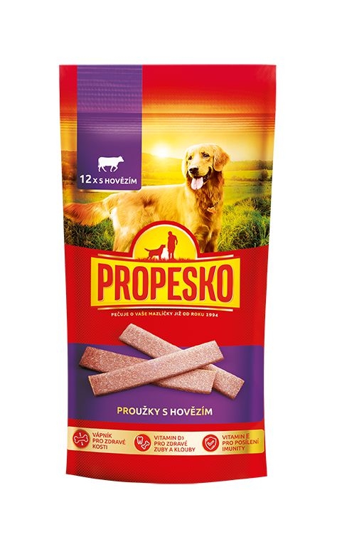 Propesko snack pes proužky s hovězím 120g