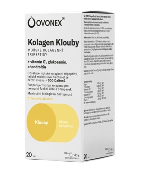 Ovonex Kolagen Klouby citronová příchuť 140g
