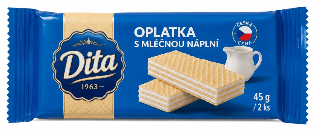 Dita oplatka s mléčnou náplní