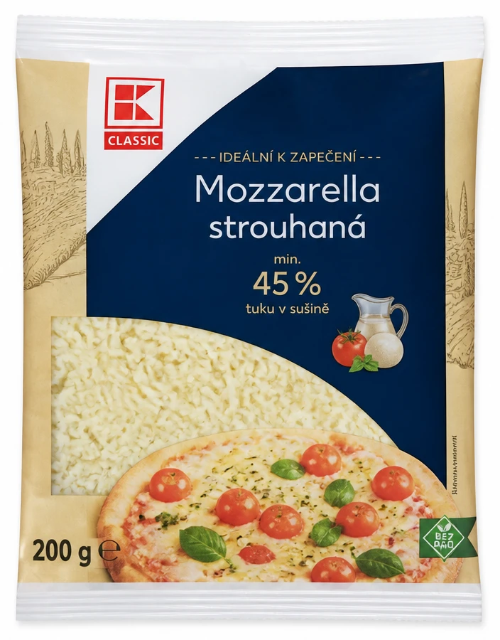 Mozzarella strouhaná