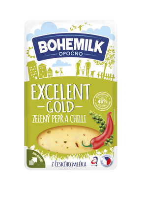 Bohemilk Excelent Gold 48% pepř-chilli plátky